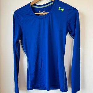 Under Armour Royal Blue Compression Top with Neon Green Trim